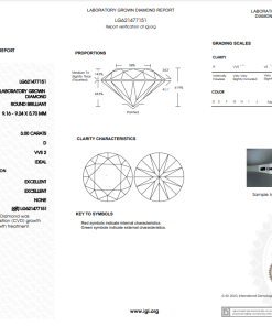 เพชรแท้ Lab Grown Diamond 3.00 กะรัต น้ำ 100 เกรด VVS2 H&A EX EX N พร้อมเซอร์ IGI (1CER420)