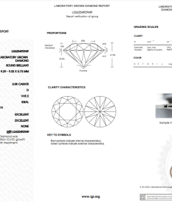 เพชรแท้ Lab Grown Diamond 3.05 กะรัต น้ำ 100 เกรด VVS2 H&A EX EX N พร้อมเซอร์ IGI (1CER391)