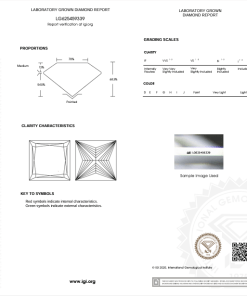 เพชรแท้ Lab Grown Diamond 2.12 กะรัต น้ำ 100 เกรด VVS2 EX EX N พร้อมเซอร์ IGI (1CER641)