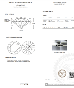 เพชรแท้ Lab Grown Diamond 2.19 กะรัต น้ำ 100 เกรด VVS2 EX EX EX N พร้อมเซอร์ IGI (1CER738)