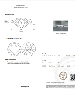เพชรแท้ Lab Grown Diamond 1.01 กะรัต น้ำ 98 เกรด VS2 H&A EX EX N พร้อมเซอร์ IGI (1CER742)
