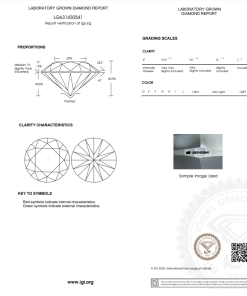 เพชรแท้ Lab Grown Diamond 1.01 กะรัต น้ำ 98 เกรด VS2 H&A EX EX N พร้อมเซอร์ IGI (1CER743)