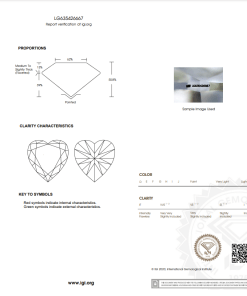 เพชรแท้ Lab Grown Diamond 1.00 กะรัต น้ำ 100 เกรด VVS2 EX EX N พร้อมเซอร์ IGI (1CER751)