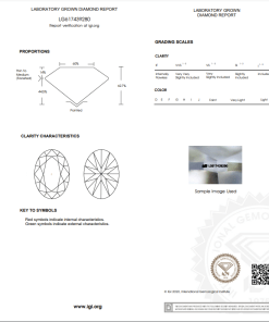 เพชรแท้ Lab Grown Diamond 1.01 กะรัต น้ำ 100 เกรด VVS2 EX EX N พร้อมเซอร์ IGI (1CER759)