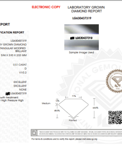 เพชรแท้ Lab Grown Diamond 0.51 กะรัต น้ำ 100 เกรด VVS2 EX EX N พร้อมเซอร์ IGI (1CER768)