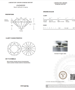 เพชรแท้ Lab Grown Diamond 5.02 กะรัต น้ำ 96 เกรด VS2 H&A EX EX N พร้อมเซอร์ IGI (1CER771)