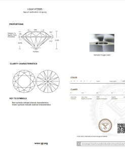 เพชรแท้ Lab Grown Diamond 1.00 กะรัต น้ำ 97 เกรด VS2 EX EX EX N พร้อมเซอร์ IGI (1CER808)