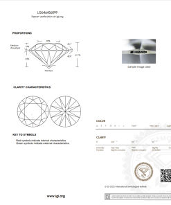 เพชรแท้ Lab Grown Diamond 1.01 กะรัต น้ำ 98 เกรด VS2 H&A EX EX N พร้อมเซอร์ IGI (1CER809)