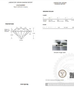 เพชรแท้ Lab Grown Diamond 1.07 กะรัต น้ำ 100 เกรด VVS2 H&A EX EX N พร้อมเซอร์ IGI (1CER817)