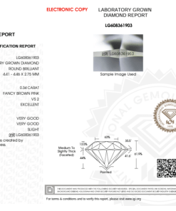 เพชรแท้ Lab Grown Diamond 0.34 กะรัต น้ำ PINK เกรด VS2 EX VG VG SL พร้อมเซอร์ IGI (1CER849)