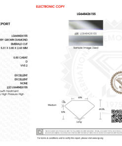 เพชรแท้ Lab Grown Diamond 0.50 กะรัต น้ำ 100 เกรด VVS2 EX EX N พร้อมเซอร์ IGI (1CER965)