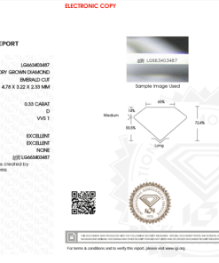 เพชรแท้ Lab Grown Diamond 0.33 กะรัต น้ำ 100 เกรด VVS1 EX EX N พร้อมเซอร์ IGI (1CER966)