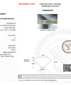 เพชรแท้ Lab Grown Diamond 0.54 กะรัต น้ำ 100 เกรด VVS2 EX EX N พร้อมเซอร์ IGI (1CER969)