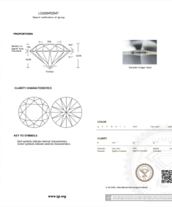 เพชรแท้ Lab Grown Diamond 1.54 กะรัต น้ำ 98 เกรด VS1 ID EX EX N พร้อมเซอร์ IGI (1CER1021)