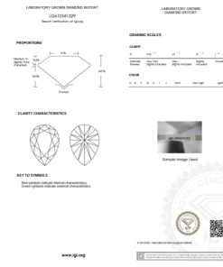 เพชรแท้ Lab Grown Diamond 1.12 กะรัต น้ำ 98 เกรด VS2 EX EX N พร้อมเซอร์ IGI (1CER861)
