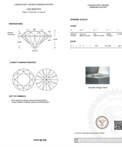 เพชรแท้ Lab Grown Diamond 3.00 กะรัต น้ำ 98 เกรด VS2 EX EX EX N พร้อมเซอร์ IGI (1CER1006)