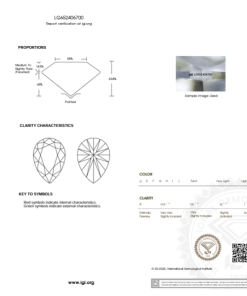 เพชรแท้ Lab Grown Diamond 1.01 กะรัต น้ำ 100 เกรด VVS2 EX EX N พร้อมเซอร์ IGI (1CER863)