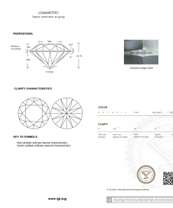 เพชรแท้ Lab Grown Diamond 1.08 กะรัต น้ำ 100 เกรด VVS2 ID EX EX N พร้อมเซอร์ IGI (1CER1043N)