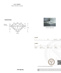 เพชรแท้ Lab Grown Diamond 1.00 กะรัต น้ำ 100 เกรด VVS2 ID EX EX N พร้อมเซอร์ IGI (1CER1159)