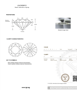 เพชรแท้ Lab Grown Diamond 5.06 กะรัต น้ำ 98 เกรด VS2 ID EX EX N พร้อมเซอร์ IGI (1CER1253)